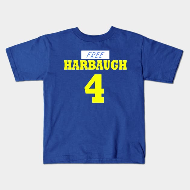 Free Harbaugh #FreeHarbaugh Kids T-Shirt by Sunoria